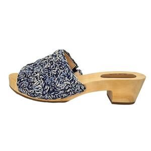 The Sak Ella Wooden Platform Sandals Slip In Crochet Clog MSRP $99 Women's 10